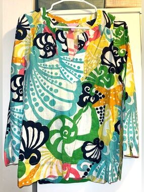 Lilly Pulitzer Longsleeve Patterned Tunic Blouse Women's Size Small